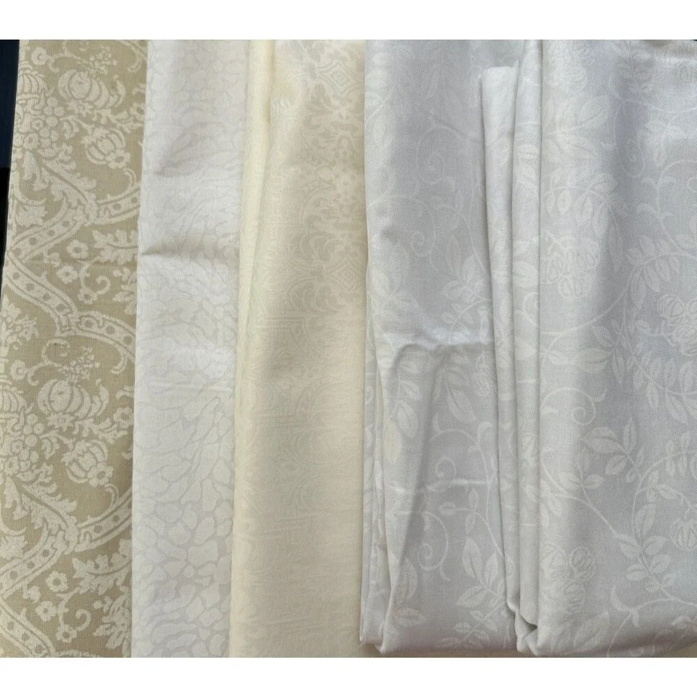 Cream White Beige Tonal Cotton Quilting Fabric Neutrals Filler Lot 5 Pc
